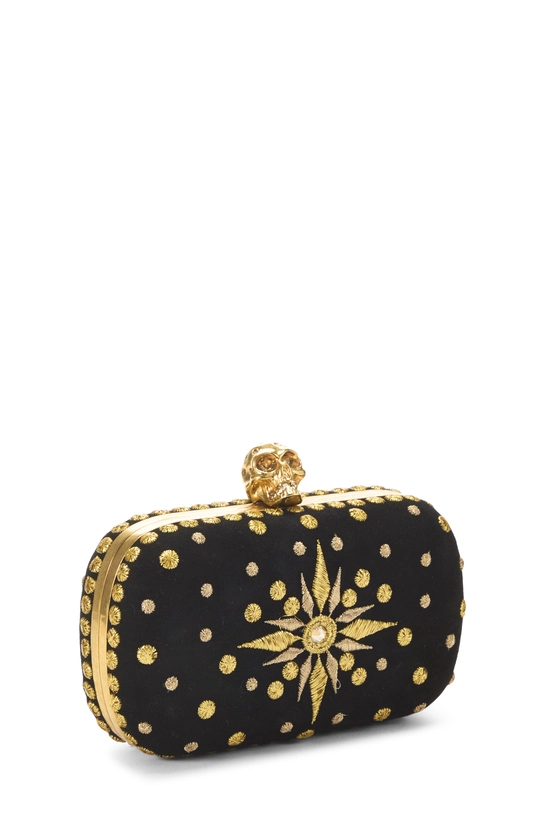 Black Velvet Skull Box Clutch, , large image number 1