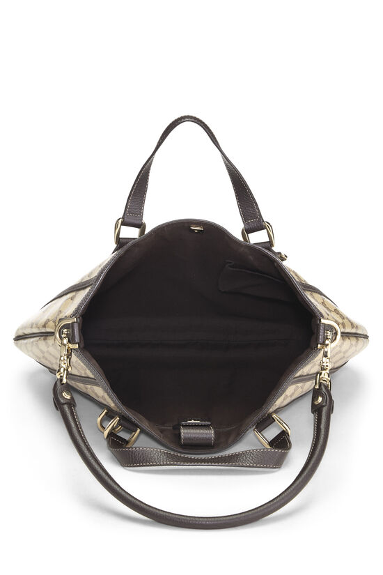 Brown Crystal Canvas Abbey Convertible Hobo, , large image number 5