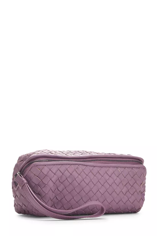 Purple Intrecciato Wristlet Pouch Small, , large image number 1