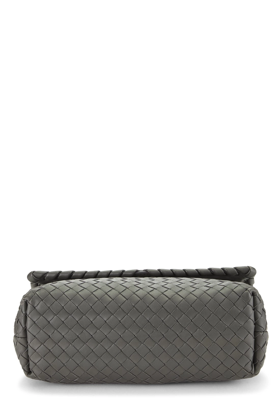 Grey Intrecciato Leather Olimpia Shoulder Bag Small, , large image number 4