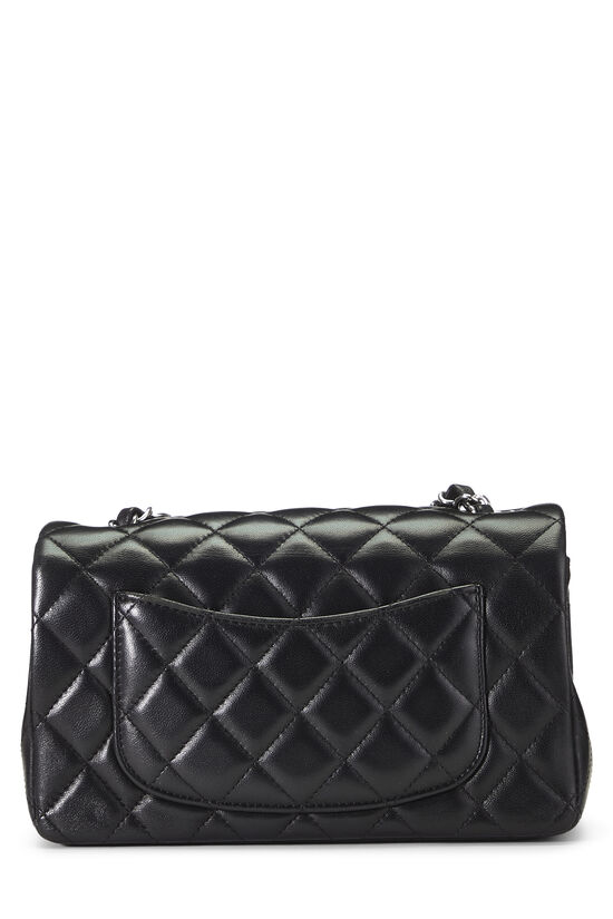 Black Quilted Lambskin Rectangular Flap Mini, , large image number 3