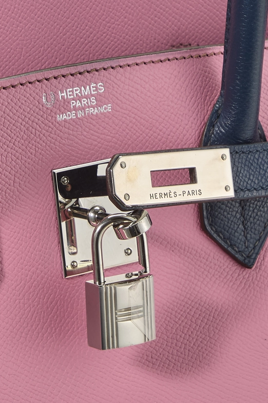Rose Confetti & Blue Nuit Epsom Horseshoe Birkin 35 Special Order (SPO), , large image number 7