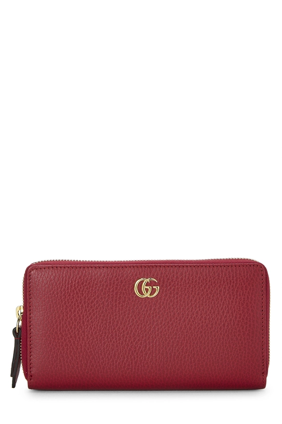 Red Leather GG Zip Around Wallet, , large image number 0