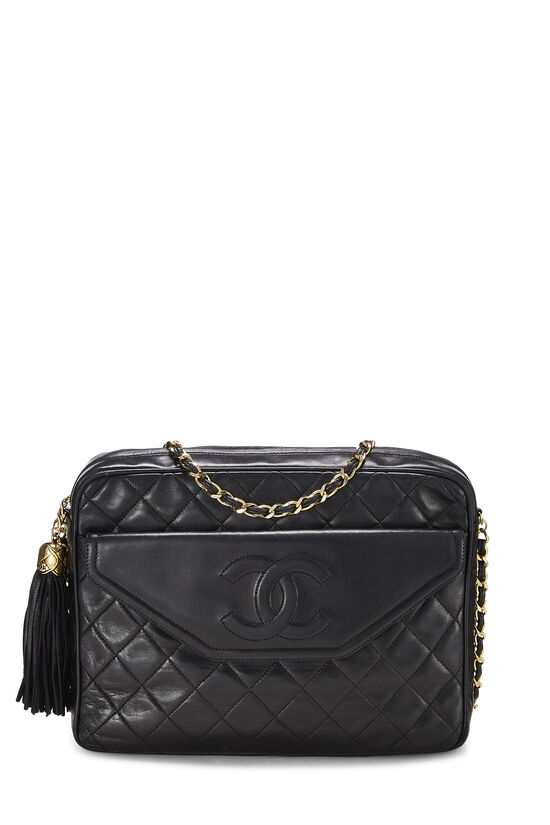 Chanel Black Quilted Lambskin Pocket Camera Bag Large