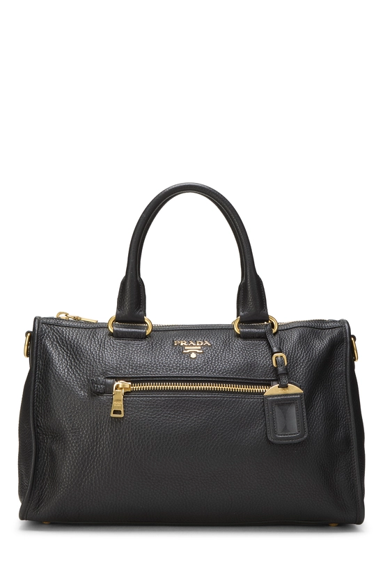 Black Vitello Daino Convertible Zip Handbag Medium, , large image number 0