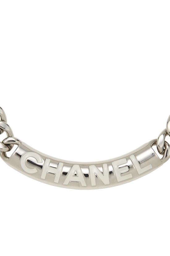 Silver Logo Chain Necklace, , large image number 1