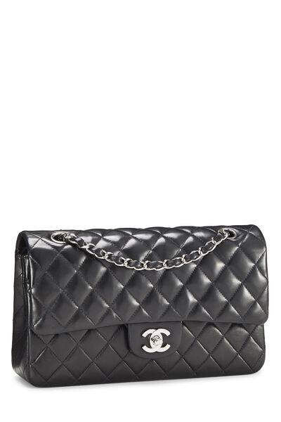 Black Quilted Lambskin Classic Double Flap Medium , , large