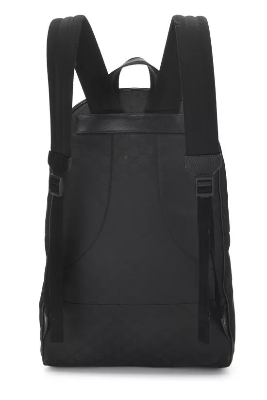 Black GG Nylon Slim Backpack, , large image number 3