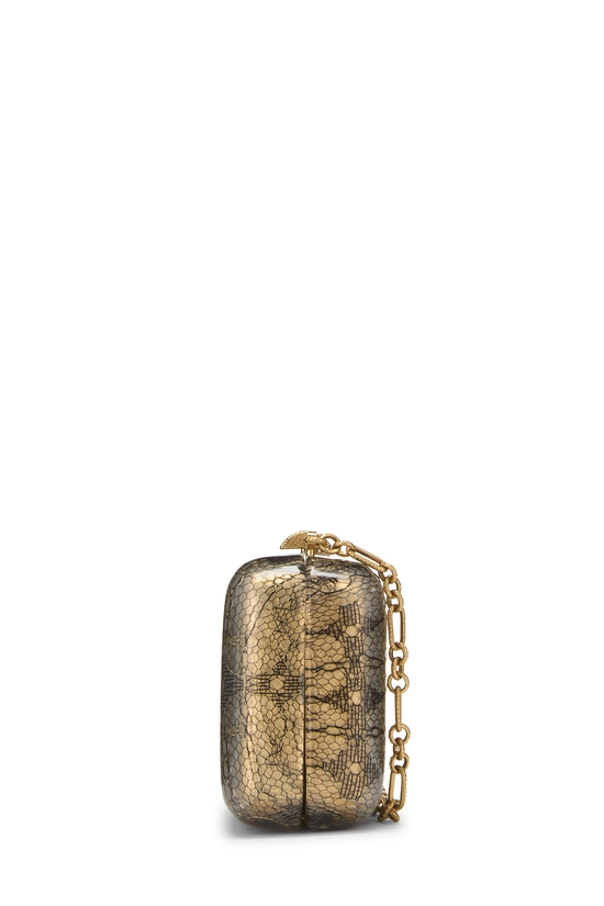 Gold Acrylic Lace Minaudi&egrave;re, , large image number 2