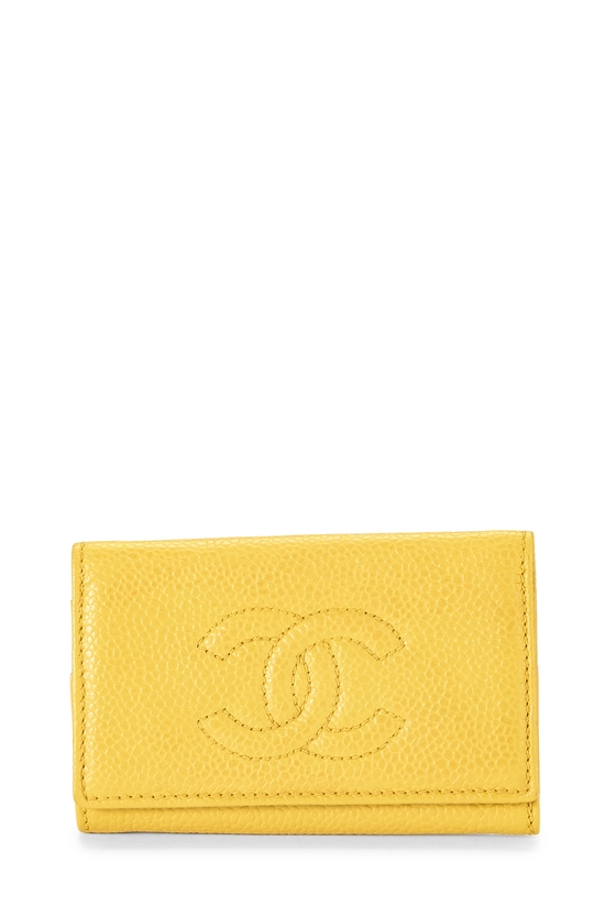 Yellow Caviar 'CC' Key Pouch, , large image number 0