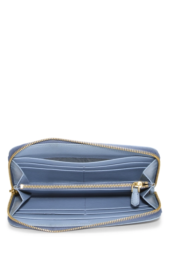 Blue Saffiano Zip Around Wallet, , large image number 3