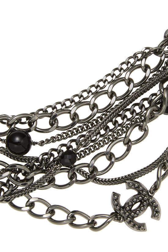Silver 'CC' Chain Belt, , large image number 1