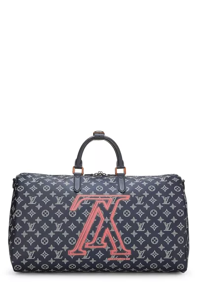 Louis Vuitton Kim Jones x Louis Vuitton Navy Monogram Upside Down Keepall Bandouliere Bag 50