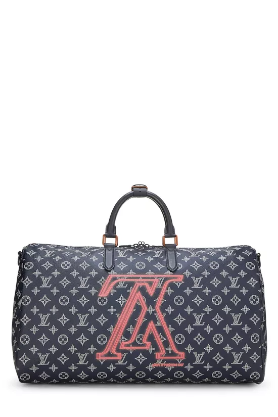 Kim Jones x Louis Vuitton Navy Monogram Upside Down Keepall Bandouliere 50, , large image number 0