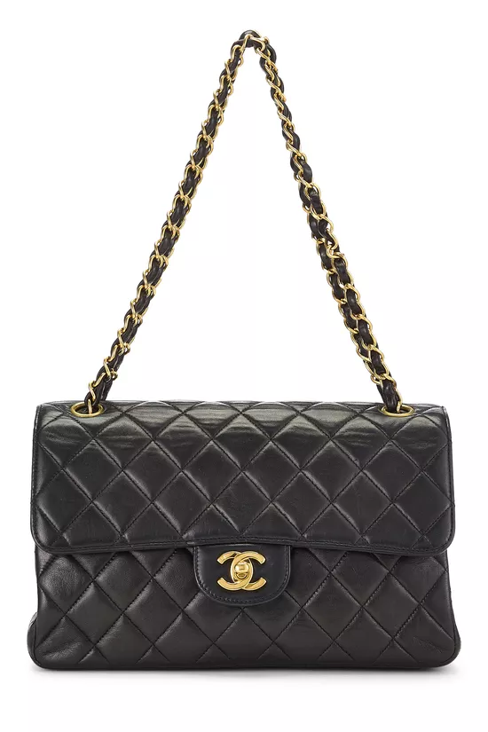 Black Quilted Lambskin Double Sided Classic Flap Medium, , large image number 0