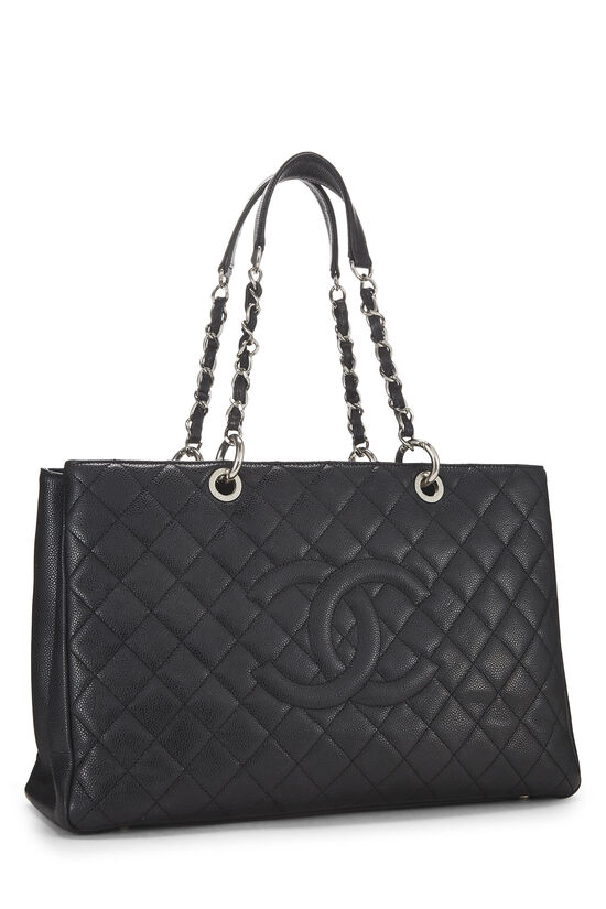 Black Quilted Caviar Grand Shopping Tote (GST) XL , , large image number 1