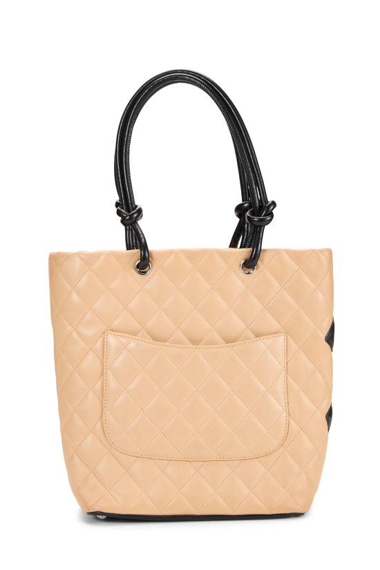 Beige Quilted Calfskin Cambon Tote Small, , large image number 3