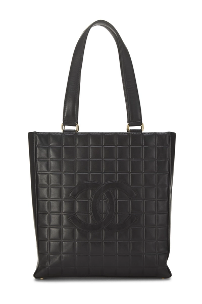 Chanel Black Quilted Lambskin Chocolate Bar Tote