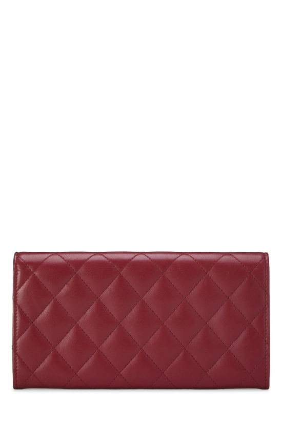 Red Lambskin Long Wallet, , large image number 2