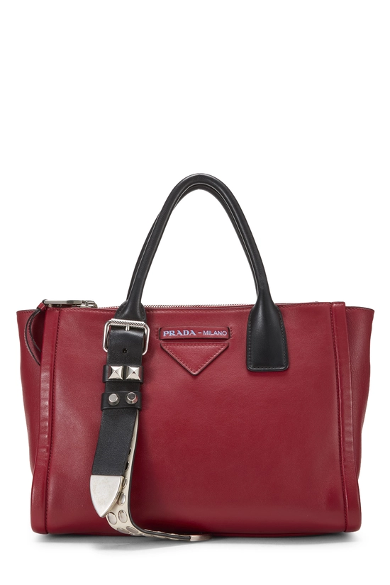 Red Calfskin Belted Concept Double Zip Tote, , large image number 0