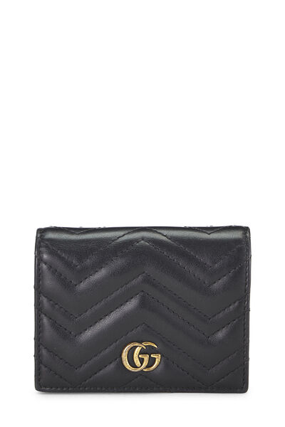 Black Leather GG Marmont Card Case