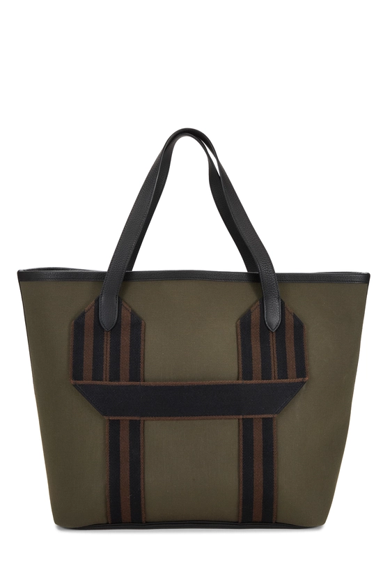 Green Canvas Pursangle Tote, , large image number 0