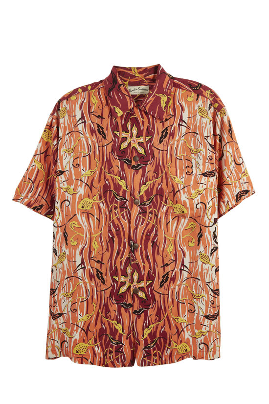 Multicolored Floral & Fish Paradise Sportswear Hawaiian Shirt, , large image number 0