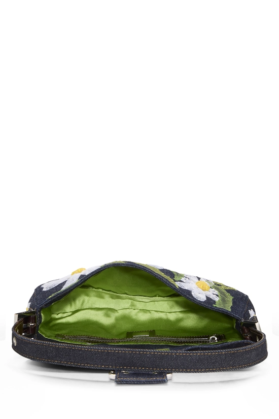 Navy Denim Embellished Baguette, , large image number 5