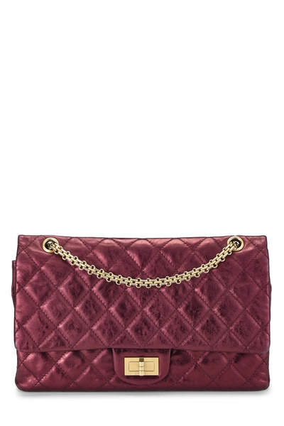 Burgundy Metallic Leather 2.55 Reissue Flap 227