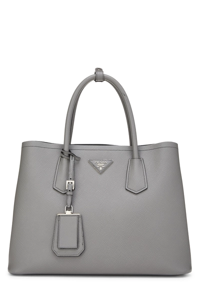 Grey Saffiano Double Bag