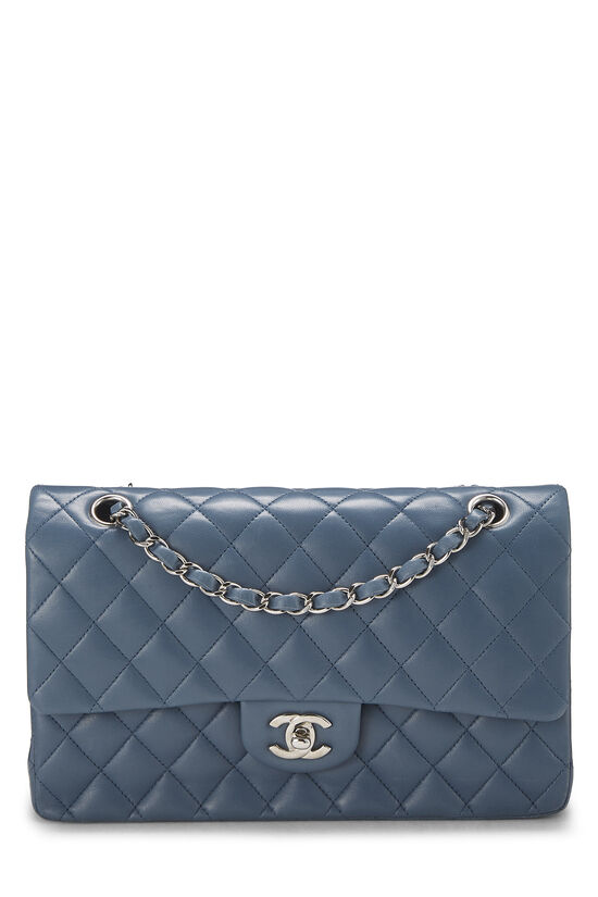 Blue Quilted Lambskin Classic Double Flap Medium, , large image number 0