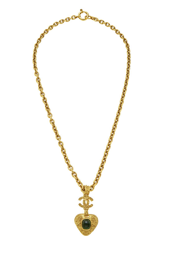 Gold & Green Gripoix Necklace, , large image number 0