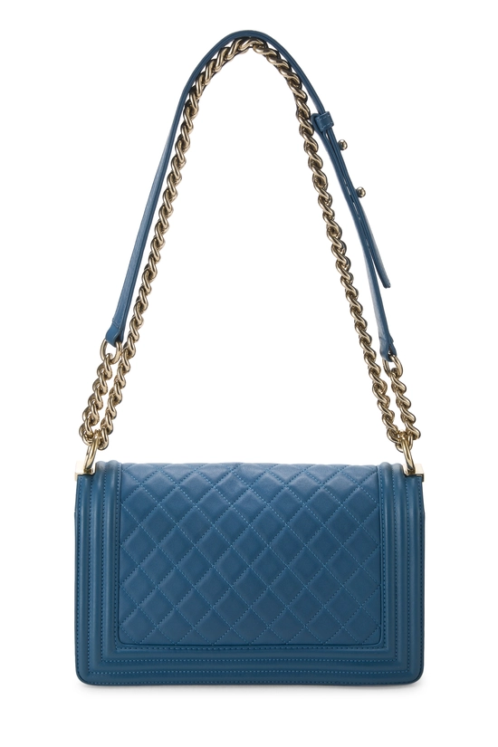 Blue Quilted Lambskin Boy Medium, , large image number 3