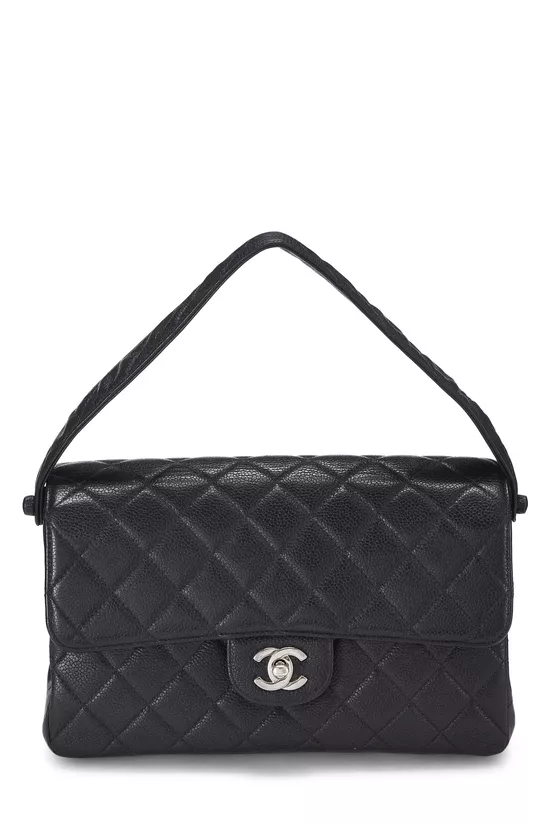Black Quilted Caviar Double Sided Classic Flap Medium, , large image number 3