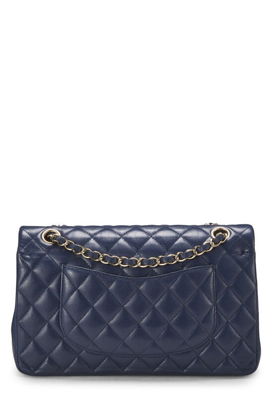 Navy Quilted Caviar Classic Double Flap Medium, , large image number 3