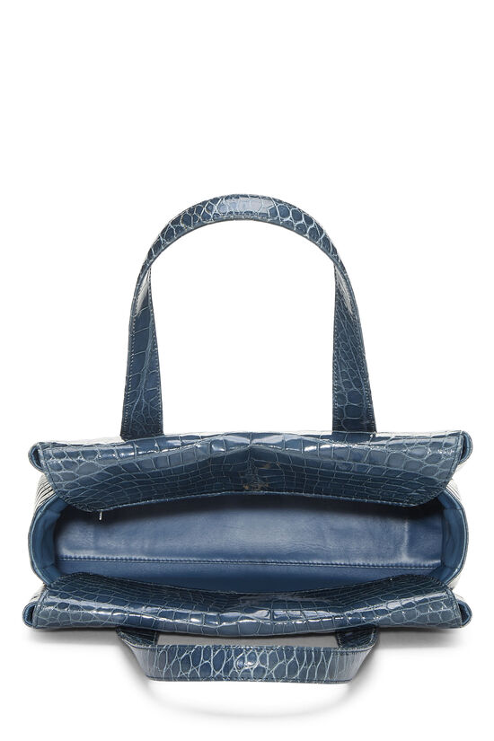 Blue Crocodile Handbag, , large image number 6