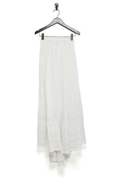 Vintage Early White Paneled Lace Skirt, , large