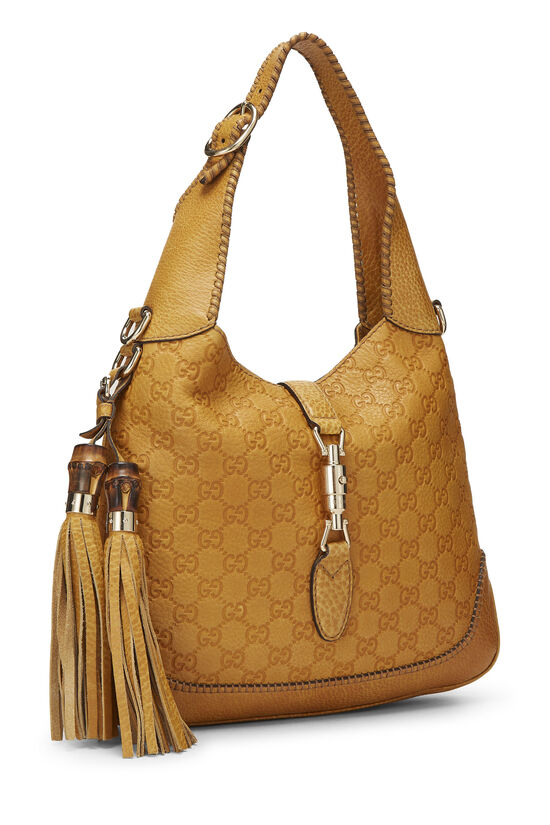 Yellow Guccissima Tassel Jackie Hobo, , large image number 1