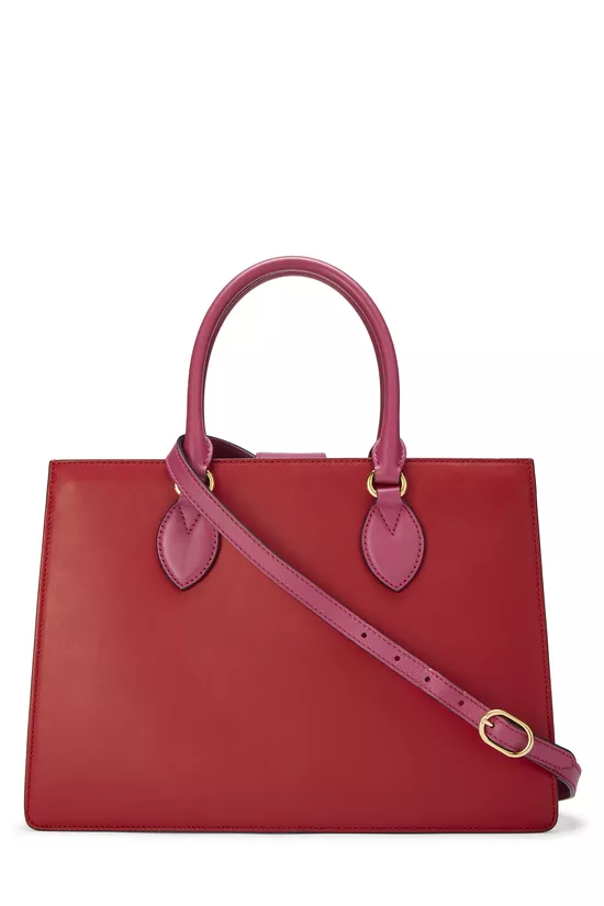 Pink & Red Leather Top Handle Tote, , large image number 3