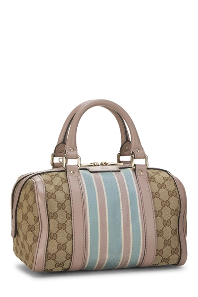 Pink Original GG Canvas Web Boston Handbag Small, , large