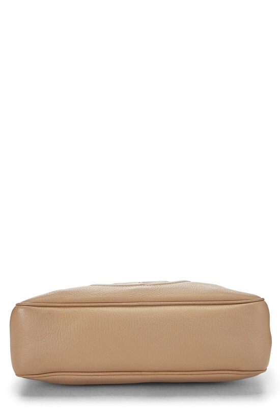 Beige Grained Leather Soho Chain Shoulder Bag, , large image number 4