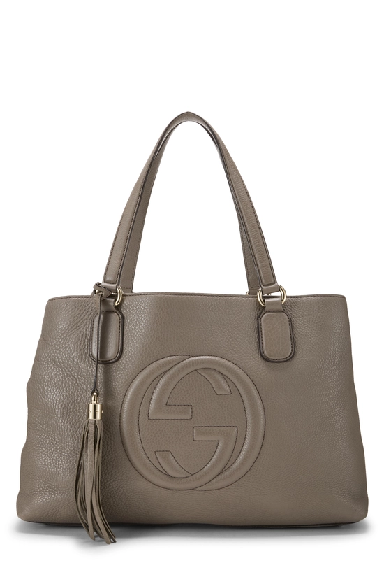 Grey Leather Soho Working Tote Large, , large image number 0