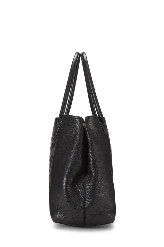 Black Leather 3 Crosses Patch Tote, , large image number 2