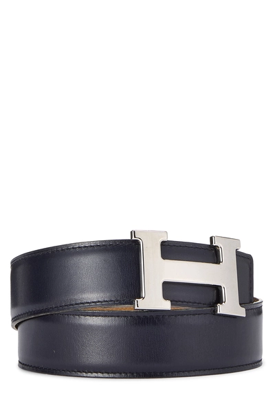 Blue Ocean Box Leather H Reversible Belt 70