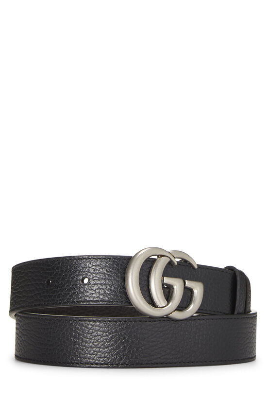 Black Leather GG Marmont Belt, , large image number 0