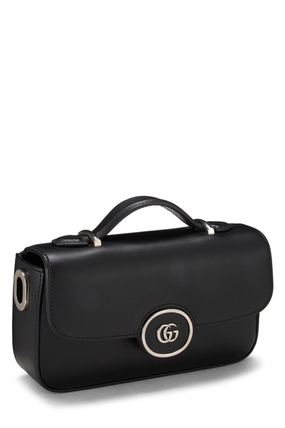 Black Leather Petite GG Shoulder Bag Mini, , large