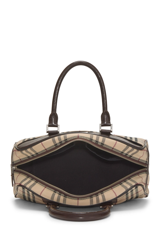 Brown House Check Jacquard Bowler Handbag Medium, , large image number 5