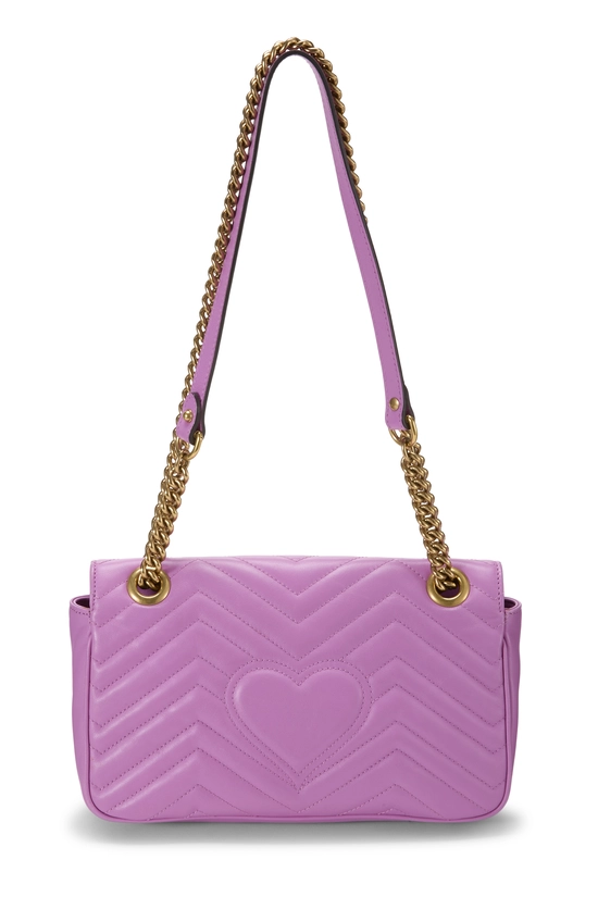 Pink Leather GG Marmont Shoulder Bag Small, , large image number 3