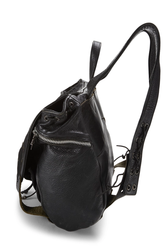 Black Leather Fleur Gunslinger Backpack, , large image number 2