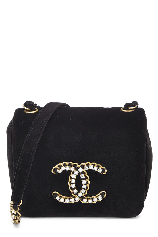 Black Velvet 'CC' Flap Bag Mini, , large image number 0